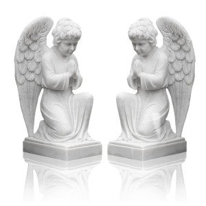 Figury z marmuru anioły komplet  50 cm ręcznie rzeźbiona