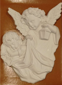 Płaskorzeźba Anioł Stróż - gips 