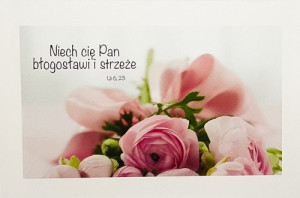 Karnet Niech Cię Pan błogosławi i strzeże – róże