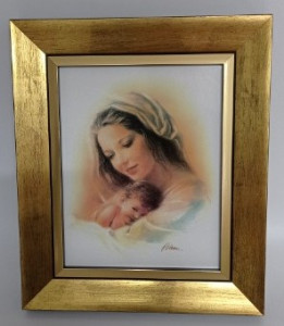 Obraz w ramie Matka Boska z dzieciątkiem, 28 x 33 cm