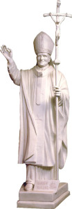 Duża figura św. Jana Pawła II, materiał żywiczny, wysokość 210 cm