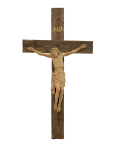 Krzyż z pasyjką, rzeźba drewniana, wysokość 100 cm