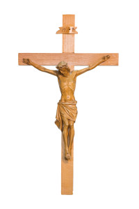 Krzyż z pasyjką, rzeźba drewniana, wysokość 50 cm