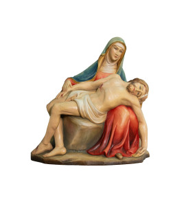 Pieta, rzeźba drewniana, wysokość 30 cm