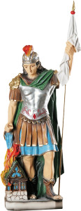 Figura św. Floriana, materiał żywiczny, wysokość 108 cm