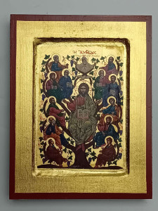 Ikona bizantyjska - Zesłanie Ducha Świętego, 18 x 14 cm