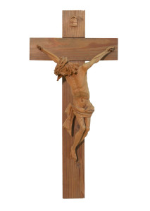 Krzyż z pasyjką, rzeźba drewniana, wysokość 56 cm