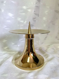Świecznik ołtarzowy złocony (wysokość - 11 cm)
