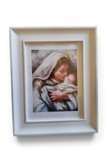 Obraz Ramka Drewniana Duża ( 30x25) - Maryja Z Dzieckiem