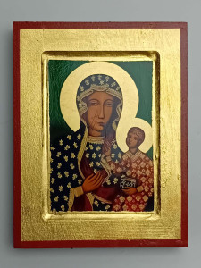 Ikona bizantyjska - Matka Boska Częstochowska, 23,5 x 18 cm