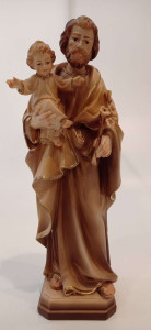 Figura św. Józefa z dzieciątkiem, rzeźba drewniana, wysokość 30 cm