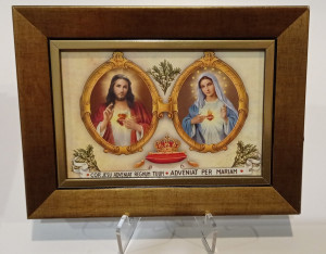 Obraz w ramie Serce Jezusa i Serce Maryi, 15 x 20 cm