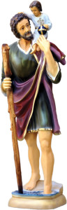 Figura św. Krzysztofa, materiał żywiczny, wysokość 128 cm
