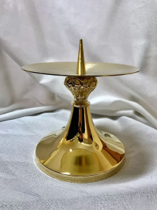 Świecznik ołtarzowy złocony (wysokość - 12 cm)