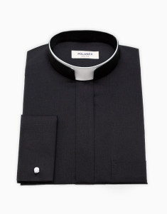 Koszula kapłańska ROMA na spinki 100% bawełna kolor czarny 