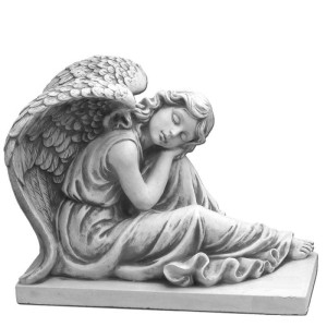 Figura śpiącego Anioła z betonu architektonicznego, wysokość 42 cm