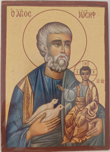 Ikona bizantyjska - św. Józef, 9 x 12,5 cm
