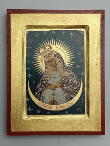 Ikona bizantyjska - Matka Boska Ostrobramska, 18 x 14 cm