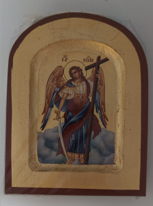Ikona bizantyjska -  Archanioł Michał. 13,5 x 10,5 cm 