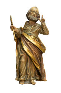 Święty Piotr, rzeźba drewniana, wysokość 55 cm
