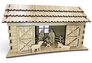 Szopka drewniana LED  duża