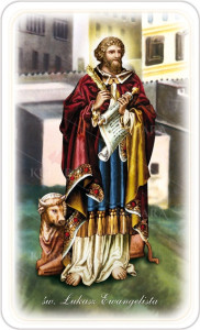Obrazki święte z modlitwą do Świętego Łukasza Ewangelisty 