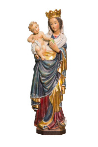 Madonna w koronie, rzeźba antyczna złocona, wysokość 58 cm