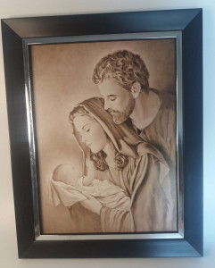 Obraz w ramie z Rodziną Świętą, 38 x 48 cm