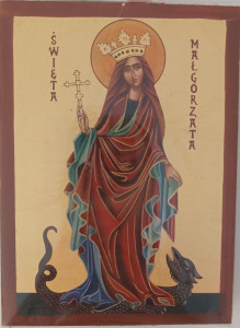 Ikona bizantyjska - św. Małgorzata, 9 x 12,5 cm