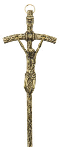 Krzyż papieski, stare słoto, wysokość 14,5 cm