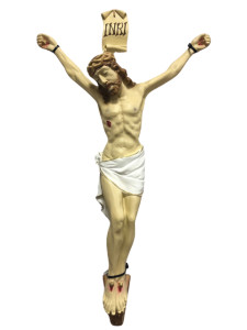 Korpus Chrystusa na krzyż, materiał żywiczny, rozmiar 65 cm x 35 cm