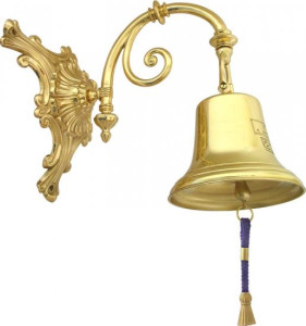 Dzwonek zakonny milenijny, duży, mosiądz lakierowany