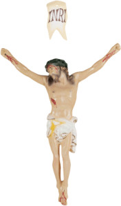 Korpus Chrystusa na krzyż, materiał żywiczny, rozmiar 33 cm x 24 cm
