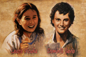 Święty Dominik Savio i Laura Vicuna - Obrazek jednostronny
