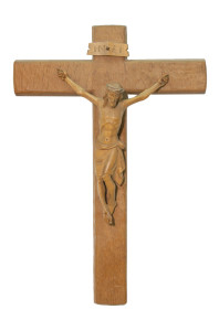 Krzyż z pasyjką, rzeźba drewniana, wysokość 50 cm