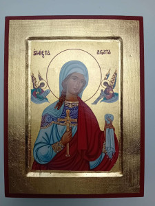 Ikona bizantyjska - św. Agata, 23,5 x 18 cm