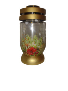 Znicz - stroik kwiatowy gwiazdy betlejemskie, wysokość 23,5 cm