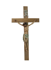 Krzyż z pasyjką, rzeźba drewniana, wysokość 140 cm