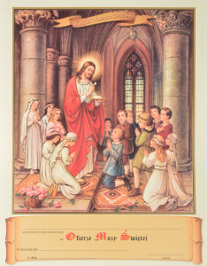 Obrazki komunijne Jezu Chrystus z Eucharystią
