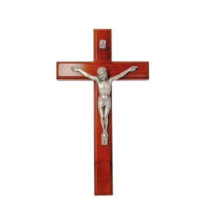 Krzyż z drewna lakierowanego w kolorze orzecha