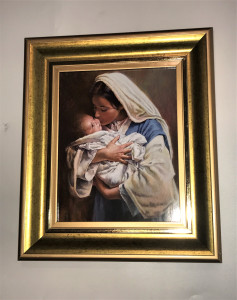 Obraz Matka Boska z Dzieciątkiem w ramie 35,5 x 30,5 cm