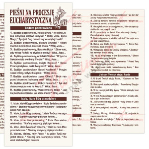 Pieśni na procesję eucharystyczną