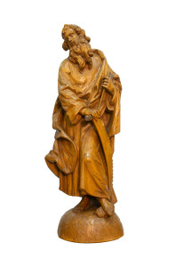 Święty Józef, drewniana rzeźba bejcowana, wysokość 80 cm