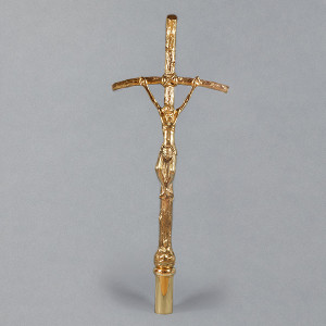 Krzyż papieski, mosiężny, wys. 66 cm