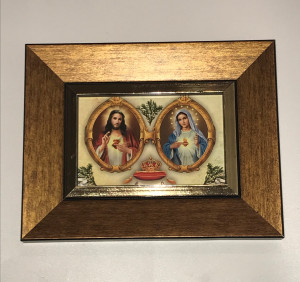 Obraz w ramie Serce Jezusa i Serce Maryi, 18 x 23 cm
