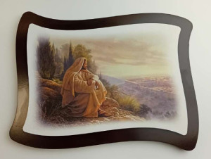 Obraz na desce -Jezus patrzący na Jerozolimę 18 x 23 cm