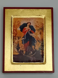 Ikona bizantyjska - Matka Boska Rozwiązująca Węzły, 18 x 14 cm