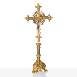 Krzyż ołtarzowy - mosiądz - 80 cm
