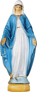 Figura Matki Bożej Niepokalanej, materiał żywiczny, wysokość 62 cm