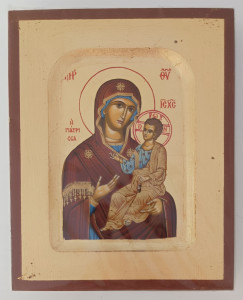Ikona bizantyjska -  Matka Boża Kazańska, 12,5 x 10,5 cm  